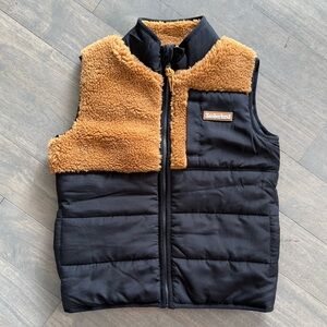 Timberland Kids' Black and Brown Fleece Vest